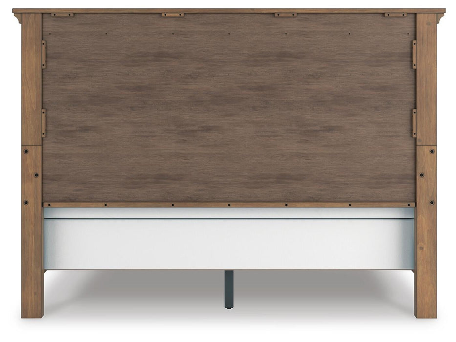 Vandenmore King Panel Bed with Mirrored Dresser, Chest and Nightstand