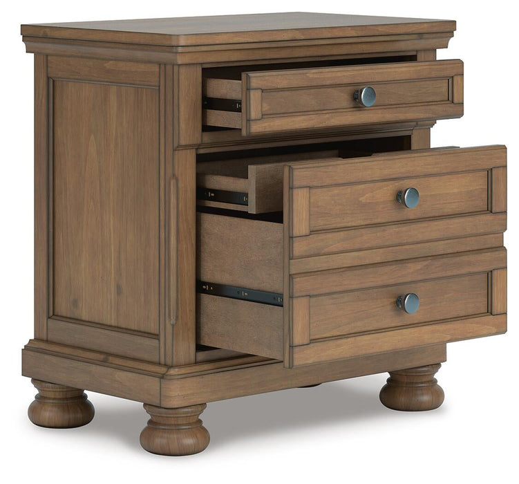 Vandenmore King Panel Bed with Mirrored Dresser, Chest and Nightstand