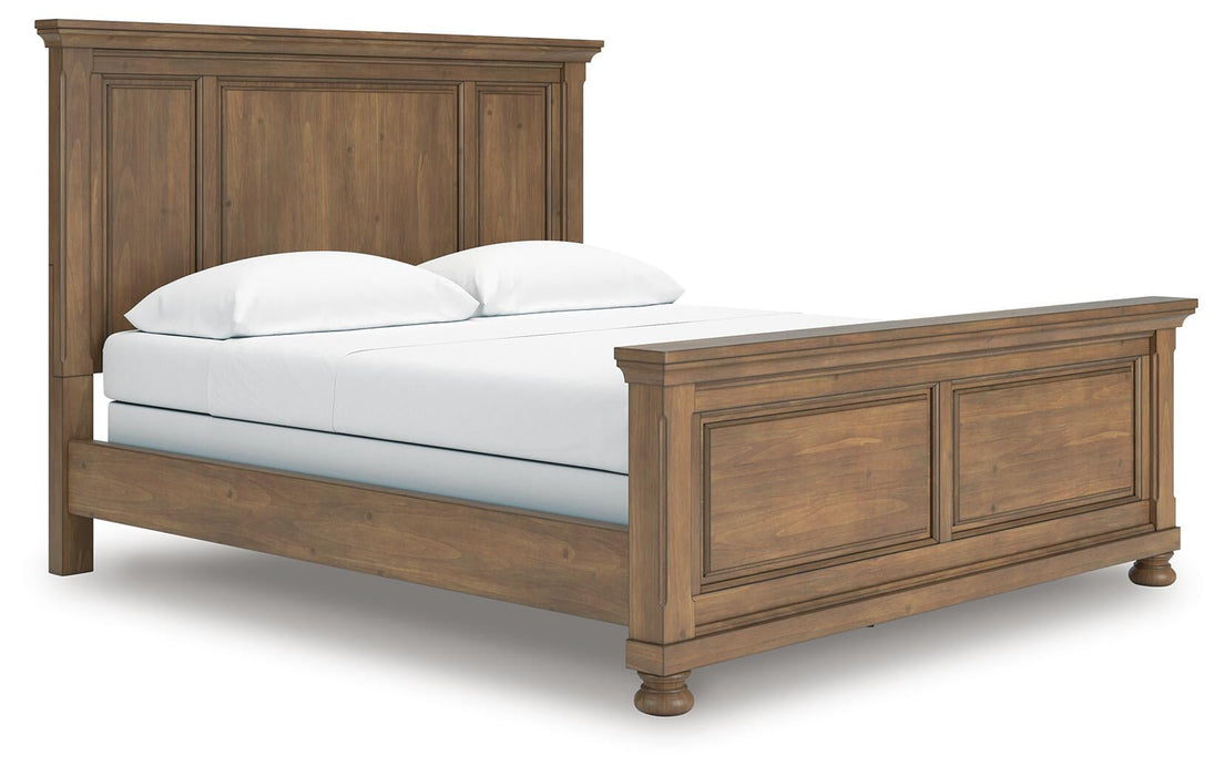 Vandenmore California King Panel Bed with Mirrored Dresser