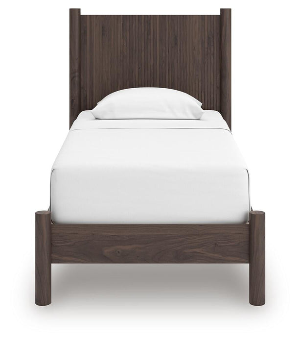 Cadmori Twin Panel Platform Bed, Dresser, Mirror and Nightstand