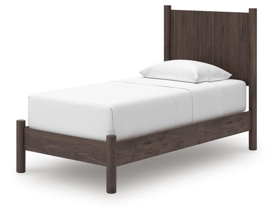Cadmori Twin Panel Platform Bed, Dresser, Mirror and Nightstand