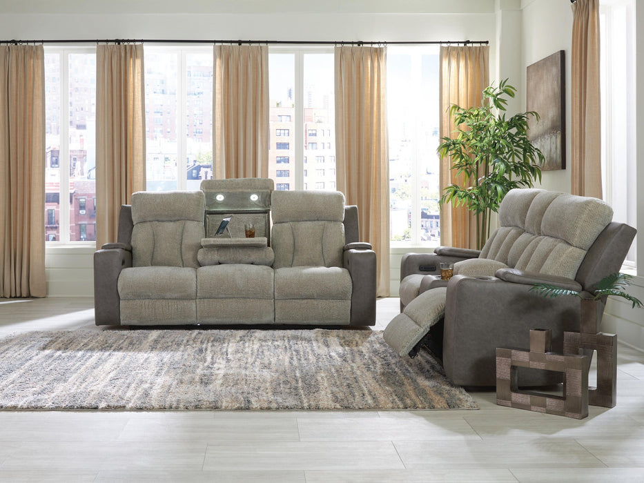 Stately Check Sofa and Loveseat
