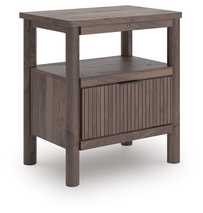 Cadmori King Panel Platform Bed, Dresser, Mirror and Nightstand