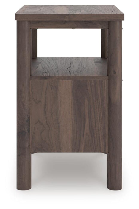 Cadmori King Upholstered Panel Platform Bed, Dresser, Mirror, Chest and Nightstand