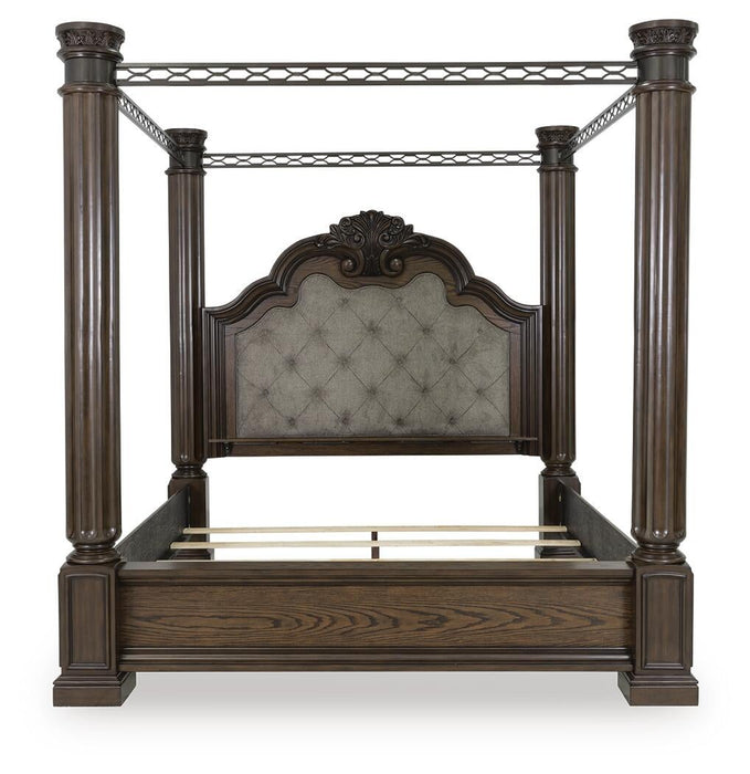 Maylee Queen Canopy Bed, Dresser and Mirror