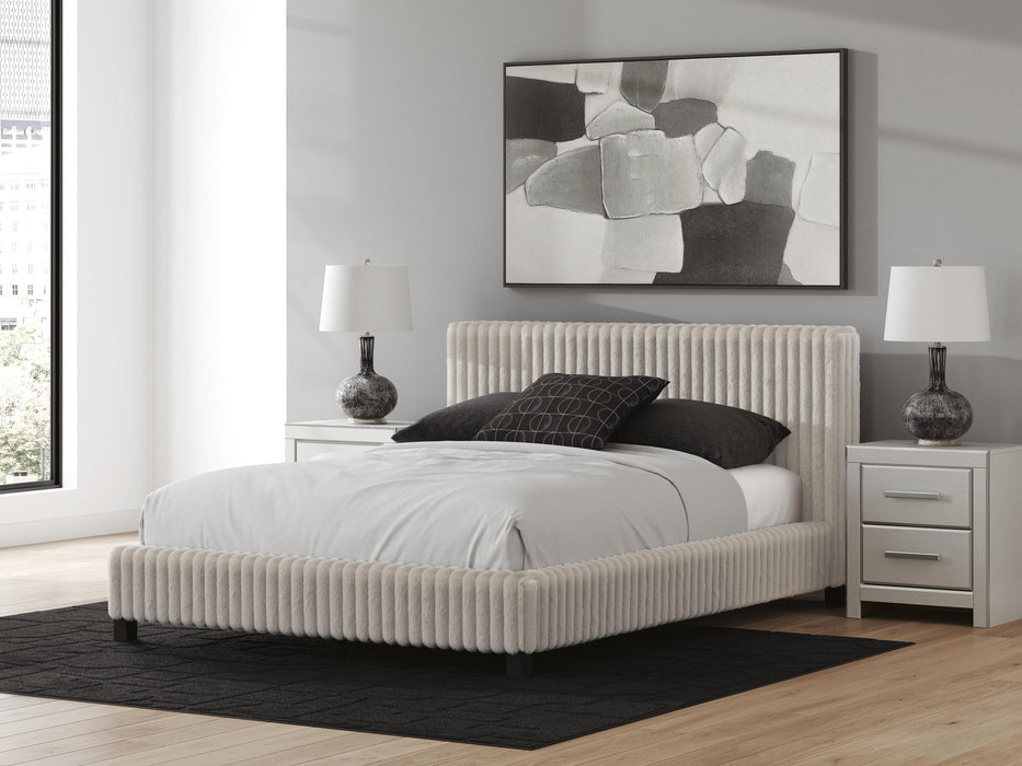Birmonton Queen Upholstered Bed, Dresser, Mirror, Chest and Nightstand