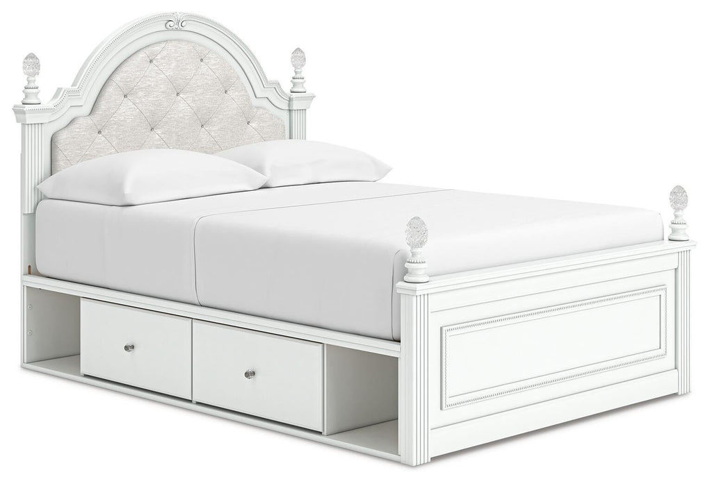 Maylilly Full Upholstered Panel Storage Bed, Dresser, Mirror and Nightstand