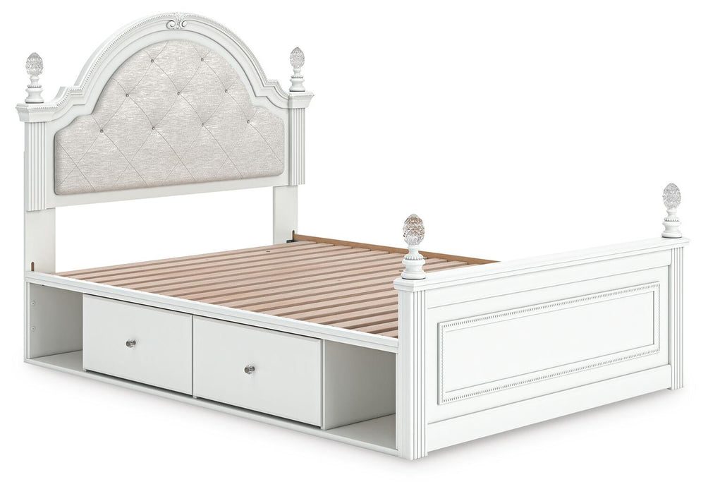Maylilly Full Upholstered Panel Storage Bed, Dresser, Mirror and Nightstand