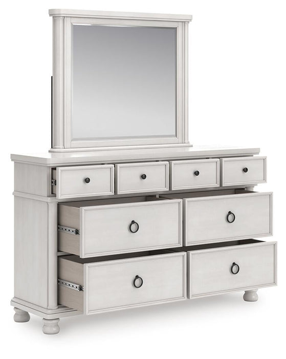 Chadworth Queen Poster Bed, Dresser, Mirror and Nightstand