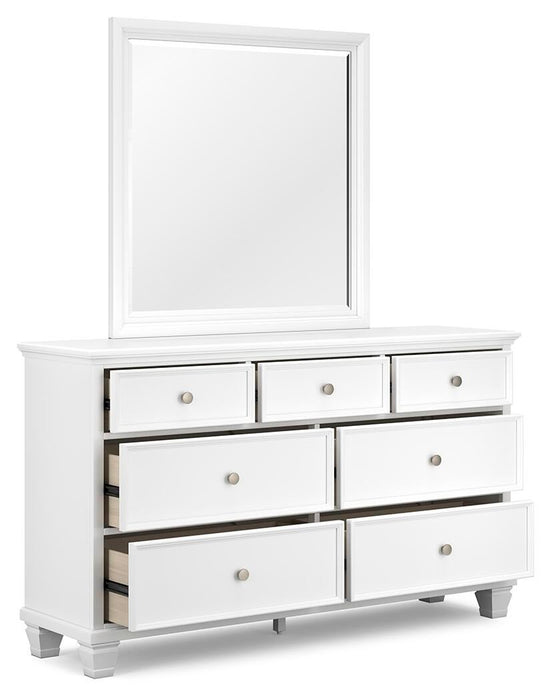 Fortman Queen Panel Storage Bed with Mirrored Dresser