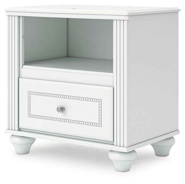 Maylilly Full Upholstered Panel Bed, Dresser, Mirror and Nightstand