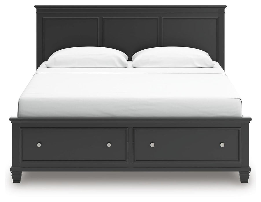 Lanolee King Panel Storage Bed, Dresser, Mirror and Nightstand
