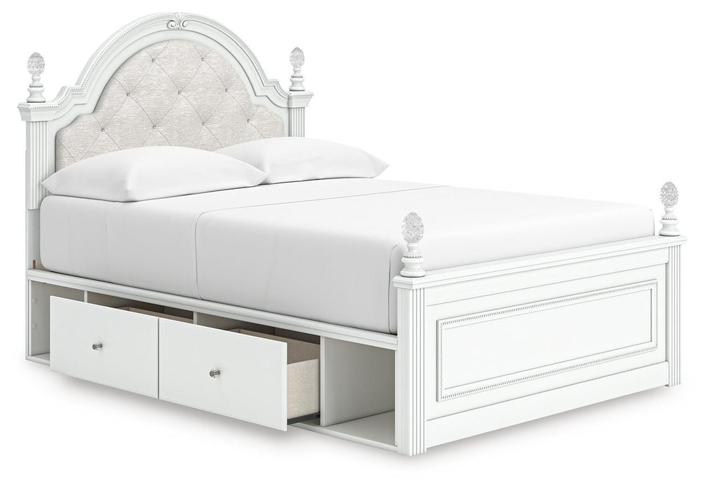 Maylilly Full Upholstered Panel Storage Bed, Dresser and Mirror