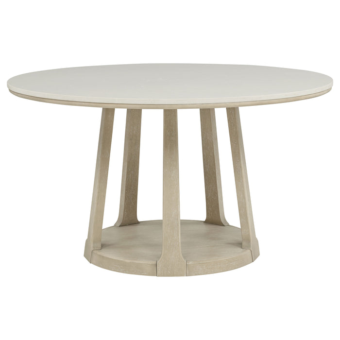 Lucaire 54-inch Round Cultured Marble Dining Table Sandstone