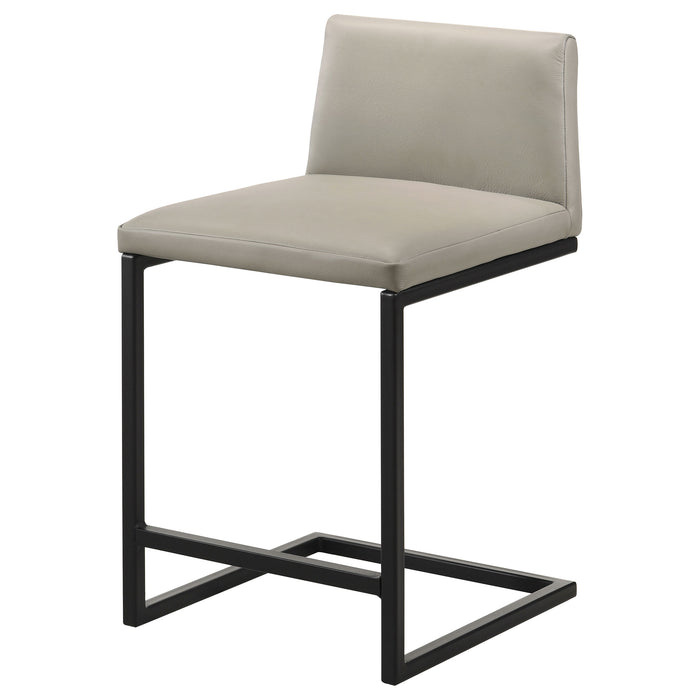 Vardon Genuine Leather Counter Height Chair Tan (Set of 2)
