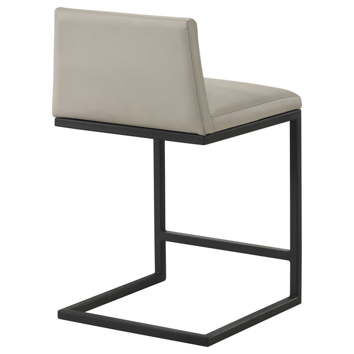 Vardon Genuine Leather Counter Height Chair Tan (Set of 2)