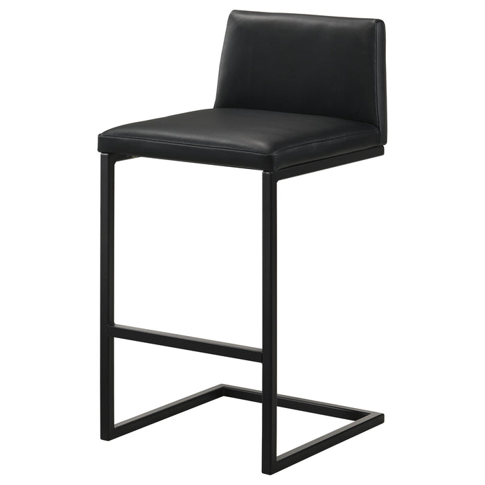 Vardon Genuine Leather Bar Stool Black (Set of 2)