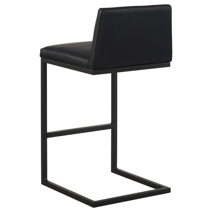Vardon Genuine Leather Bar Stool Black (Set of 2)