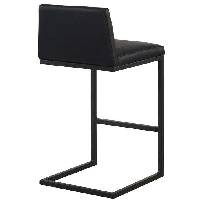 Vardon Genuine Leather Bar Stool Black (Set of 2)