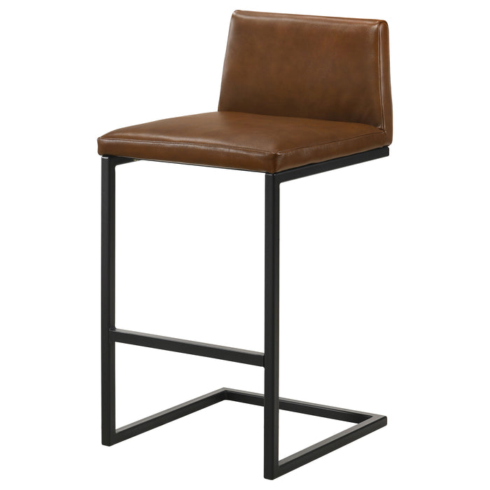 Vardon Genuine Leather Bar Stool Dark Brown (Set of 2)