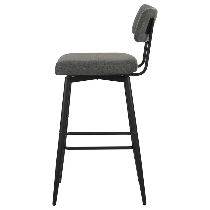 Levine Fabric Upholstered Swivel Bar Chair Grey (Set of 2)