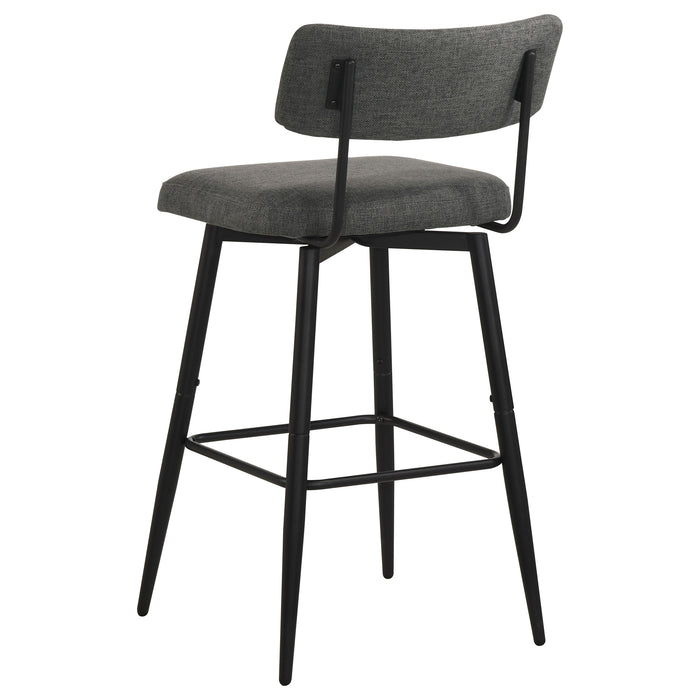 Levine Fabric Upholstered Swivel Bar Chair Grey (Set of 2)
