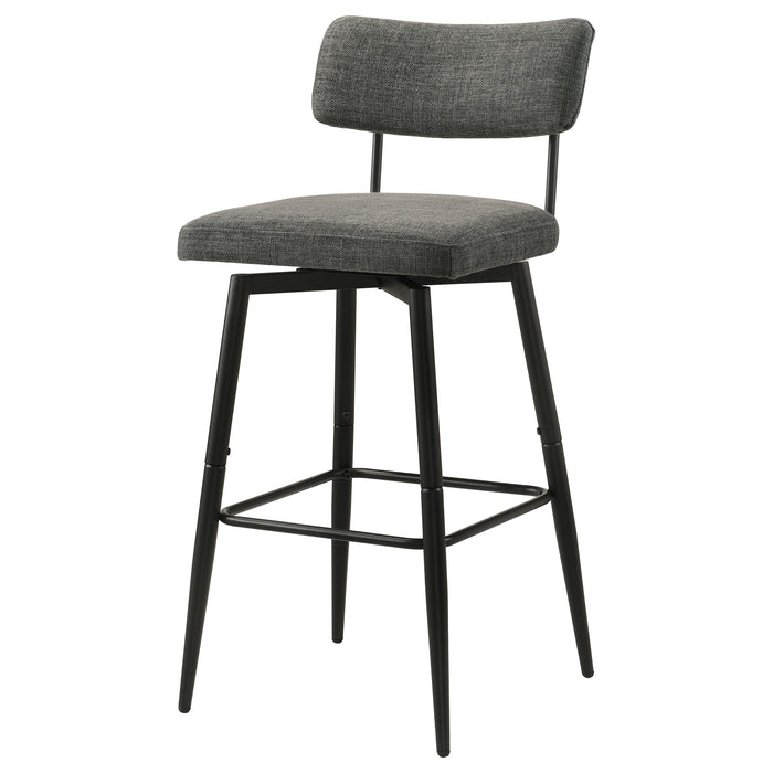 Levine Fabric Upholstered Swivel Bar Chair Grey (Set of 2)
