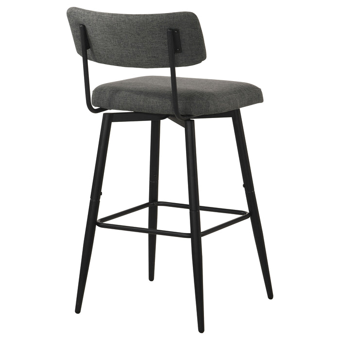 Levine Fabric Upholstered Swivel Bar Chair Grey (Set of 2)