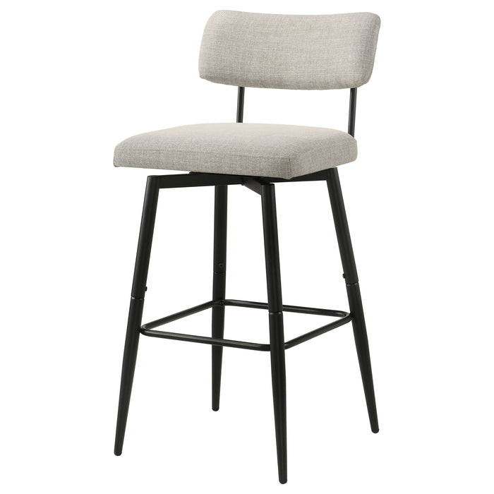 Levine Fabric Upholstered Swivel Bar Chair Cream (Set of 2)