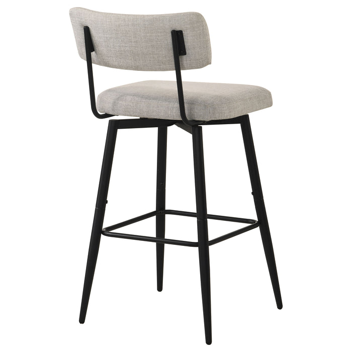 Levine Fabric Upholstered Swivel Bar Chair Cream (Set of 2)