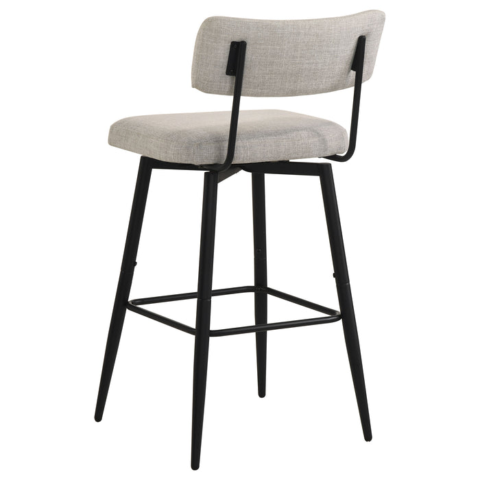 Levine Fabric Upholstered Swivel Bar Chair Cream (Set of 2)