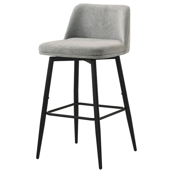 Mellor Fabric Upholstered Swivel Bar Chair Grey (Set of 2)
