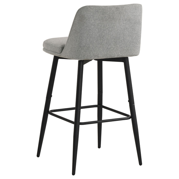 Mellor Fabric Upholstered Swivel Bar Chair Grey (Set of 2)