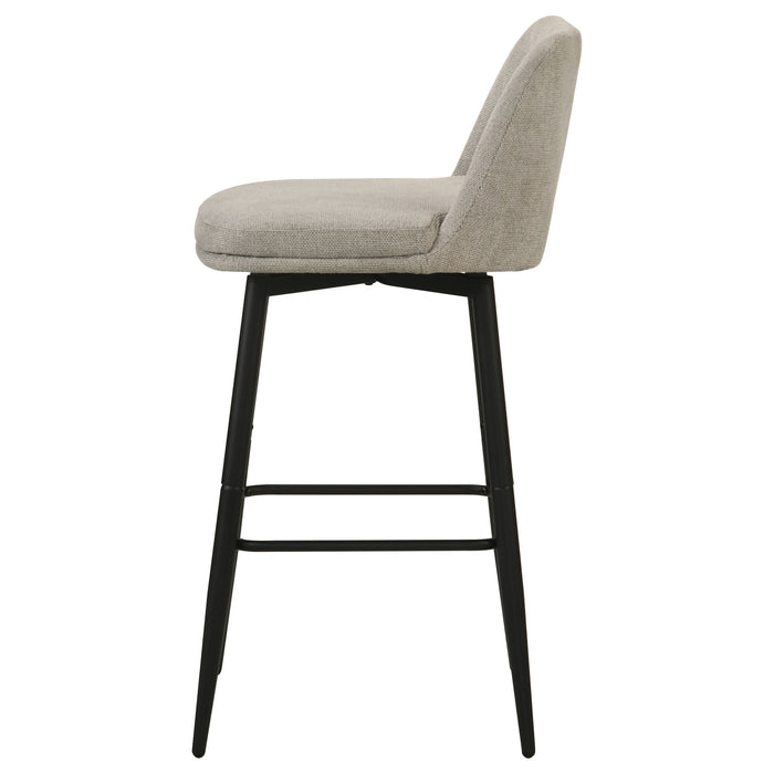 Mellor Fabric Upholstered Swivel Bar Chair Slate Brown (Set of 2)