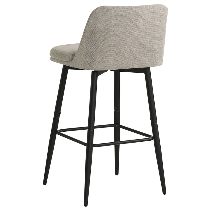 Mellor Fabric Upholstered Swivel Bar Chair Slate Brown (Set of 2)