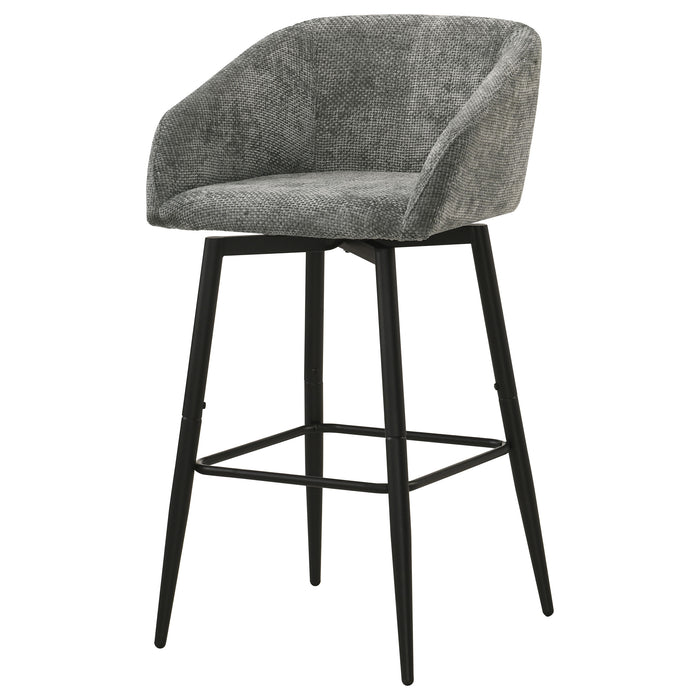 Rainer Fabric Upholstered Swivel Bar Chair Charcoal (Set of 2)