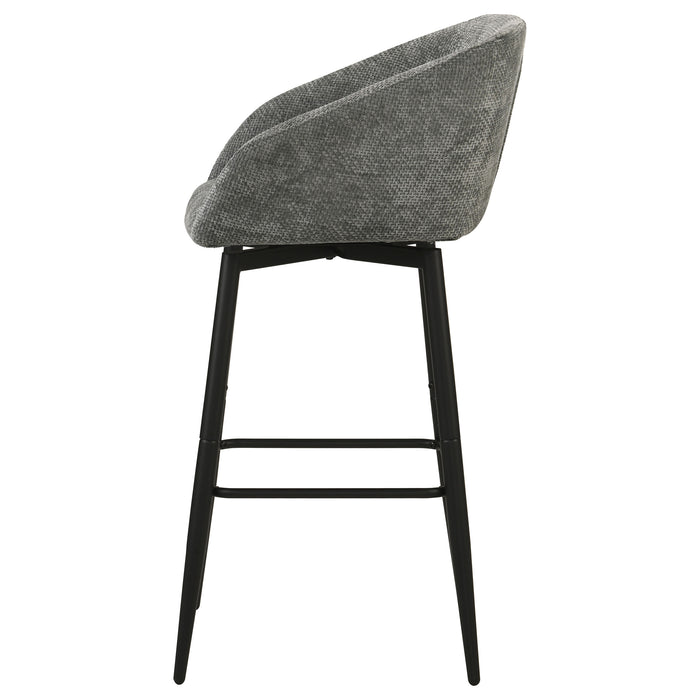 Rainer Fabric Upholstered Swivel Bar Chair Charcoal (Set of 2)