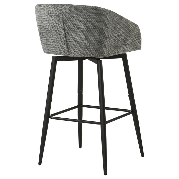 Rainer Fabric Upholstered Swivel Bar Chair Charcoal (Set of 2)