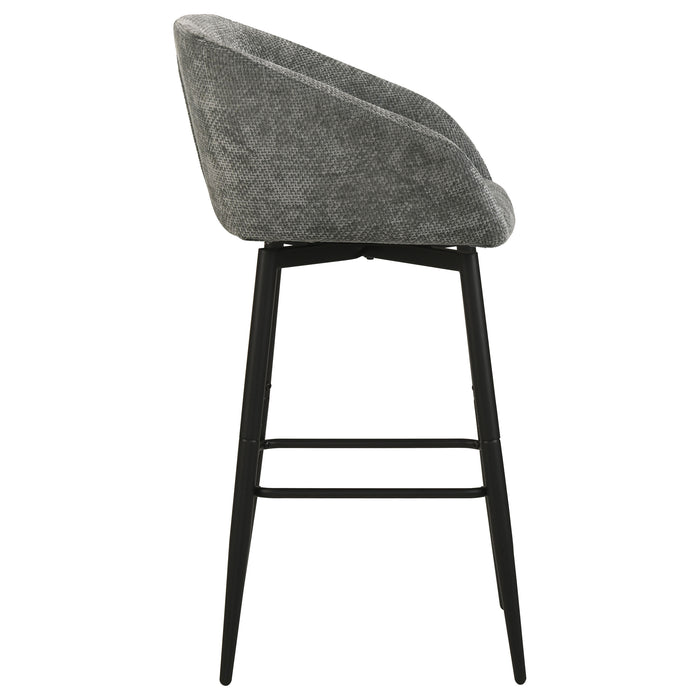 Rainer Fabric Upholstered Swivel Bar Chair Charcoal (Set of 2)