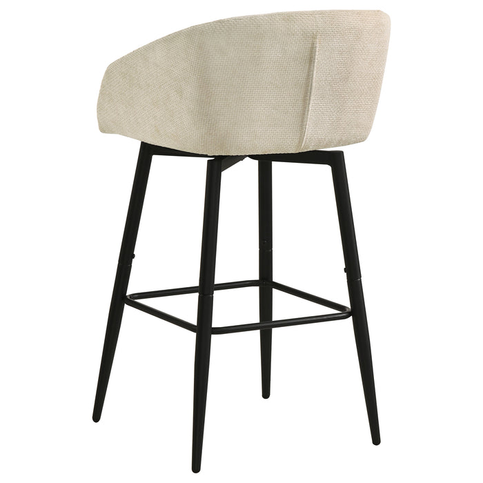 Rainer Fabric Upholstered Swivel Bar Chair Cream (Set of 2)