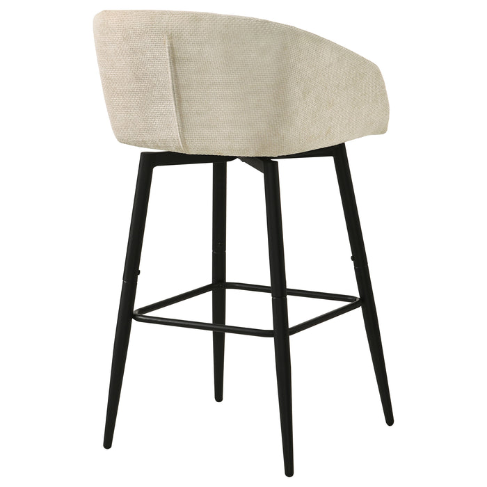Rainer Fabric Upholstered Swivel Bar Chair Cream (Set of 2)