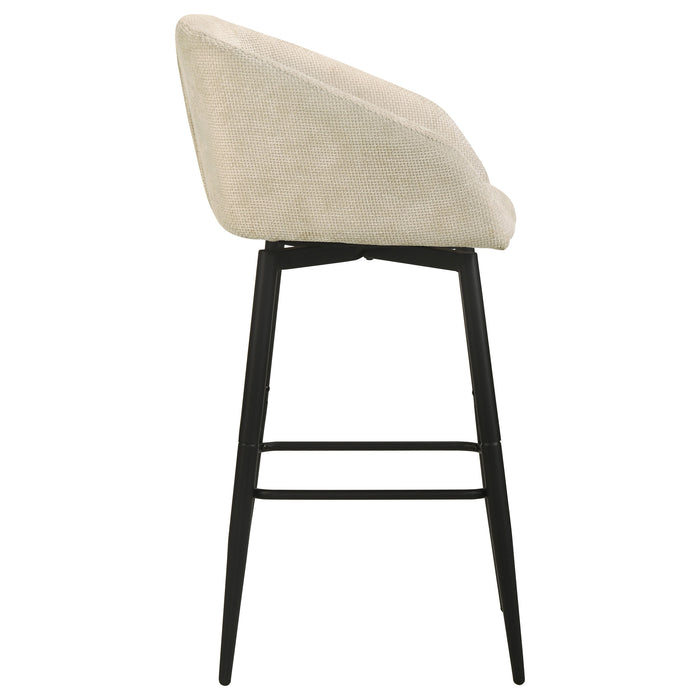 Rainer Fabric Upholstered Swivel Bar Chair Cream (Set of 2)