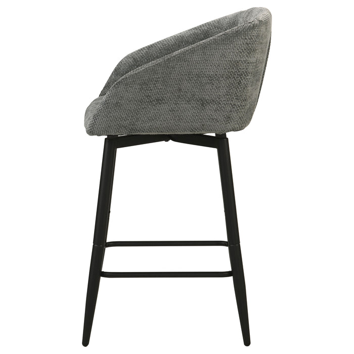 Rainer Fabric Upholstered Swivel Counter Height Chair Charcoal (Set of 2)