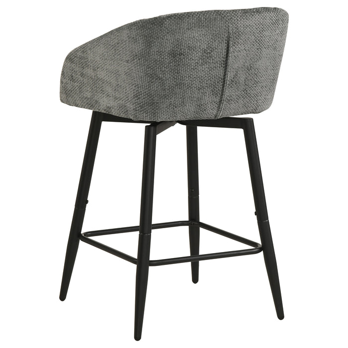 Rainer Fabric Upholstered Swivel Counter Height Chair Charcoal (Set of 2)