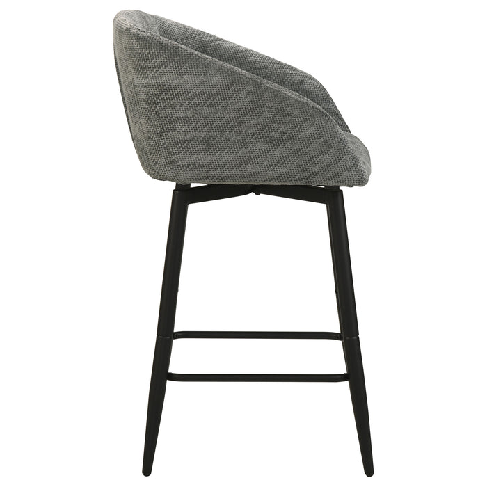 Rainer Fabric Upholstered Swivel Counter Height Chair Charcoal (Set of 2)