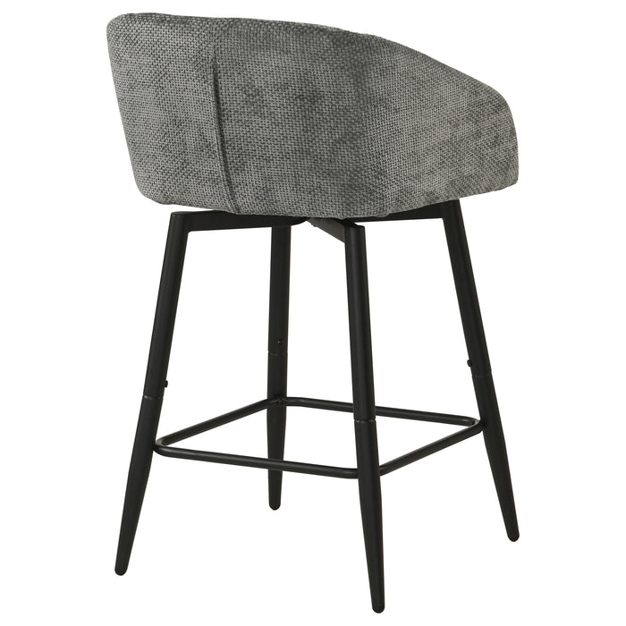 Rainer Fabric Upholstered Swivel Counter Height Chair Charcoal (Set of 2)