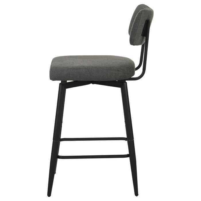 Levine Fabric Upholstered Swivel Counter Chair Grey (Set of 2)