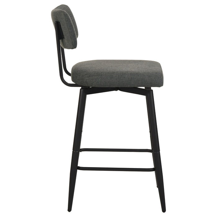 Levine Fabric Upholstered Swivel Counter Chair Grey (Set of 2)