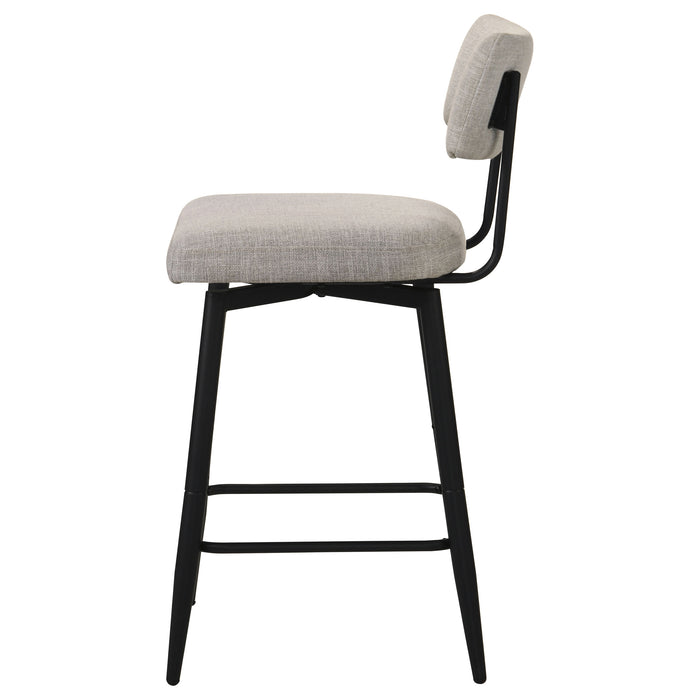 Levine Fabric Upholstered Swivel Counter Chair Cream (Set of 2)
