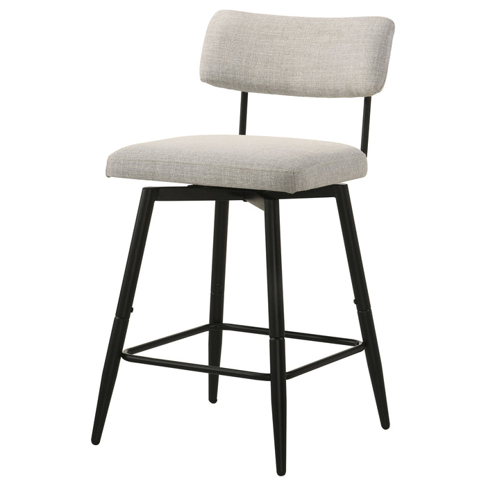 Levine Fabric Upholstered Swivel Counter Chair Cream (Set of 2)